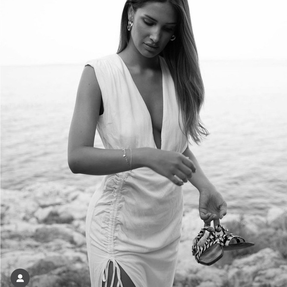 NWT Rumer (Anthropologie) White Linen Maxi Dress Small $299 - Picture 7 of 15